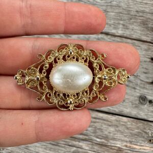 Vintage Jewelry Victorian Brooch With Faux Pearl Victorian Era Jewelry
